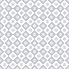 Seamless Christmas wrapping paper pattern. Christmas snowflake and check pattern.