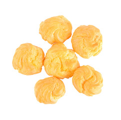 Cream puff with filling  isolated on white background