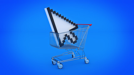 shopping cart with mouse cursor 