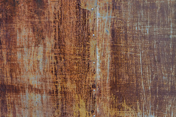Rust on metal plate texture for interior design and industrial design concept.
