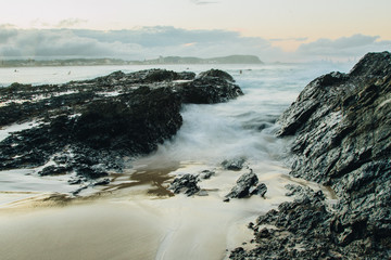 Obraz premium Currumbin, Alley, Sunset, Gold Coast, Australia, palm beach