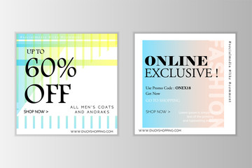 Obraz premium Modern promotion web banner for mobile apps. Design backgrounds for social media. Trendy sale and discount promo backgrounds with abstract pattern and color gradient. Vector lIlustration