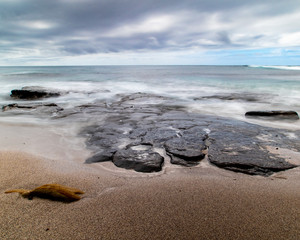 rocks at beach long exposure