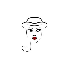 Bonnet hat, girl icon. Element of beautiful girl in a hat icon for mobile concept and web apps. Thin lin Bonnet hat, girl icon can be used for web and mobile
