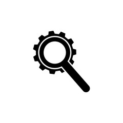 Magnifier, gear icon. Element of marketing. Premium quality graphic design icon. Signs and symbols collection icon for websites, web design, mobile app