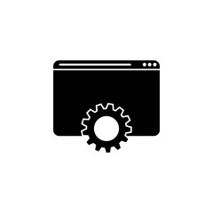 Browser, gear icon. Element of marketing. Premium quality graphic design icon. Signs and symbols collection icon for websites, web design, mobile app