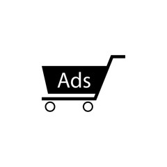 Shopping cart, Ads, Advertisements icon. Element of marketing. Premium quality graphic design icon. Signs and symbols collection icon for websites, web design, mobile app