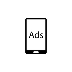 Smartphone, Ads, Advertisements icon. Element of marketing. Premium quality graphic design icon. Signs and symbols collection icon for websites, web design, mobile app