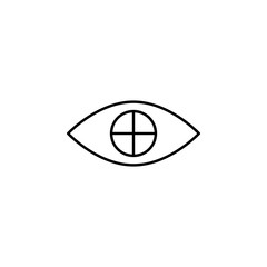 cross on eye icon. Element of eye care icon for mobile concept and web apps. Thin lin cross on eye icon can be used for web and mobile