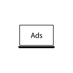 Laptop, Ads, Advertisements icon. Element of marketing. Premium quality graphic design icon. Signs and symbols collection icon for websites, web design, mobile app