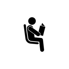 seating place for reading books. Element of priority seating area in transport icon for mobile concept and web apps. Detailed place for reading books icon