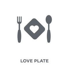 love Plate icon from Wedding and love collection.