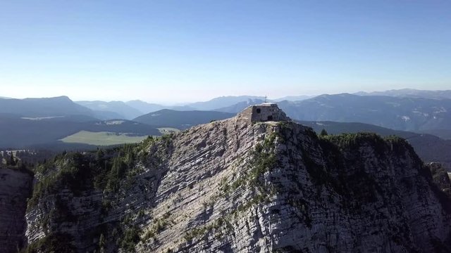 Aerial panoramic view of Cima Vezzena, also called Pizzo di Levico in Trento, Italy