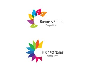 Obraz premium Colorful leaf logo illustration