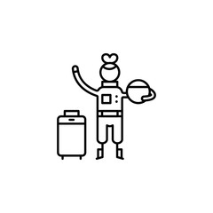 Astronaut icon. Element of people in travel line icon. Thin line icon for website design and development, app development. Premium icon