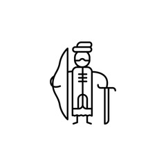 ancient merchant icon. Element of people in travel line icon. Thin line icon for website design and development, app development. Premium icon