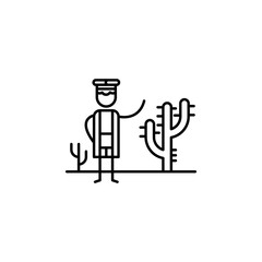 Traveller, desert icon. Element of people in travel line icon. Thin line icon for website design and development, app development. Premium icon