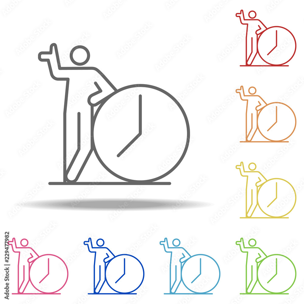 Poster clock deadline icon. elements of conceptual figures in multi color style icons. simple icon for webs