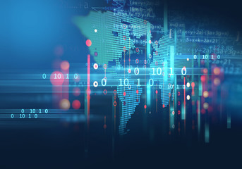 digital code number abstract technology background