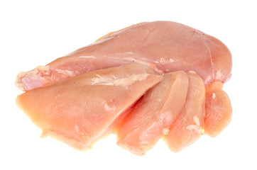 Raw chicken fillet isolated on white background