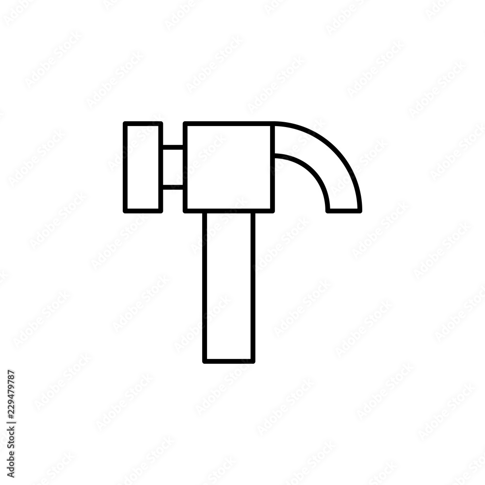 Poster hammer icon. element of simple web icon. thin line icon for website design and development, app deve