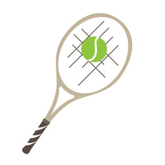 Isolated tennis racket with a ball. Vector illustration design