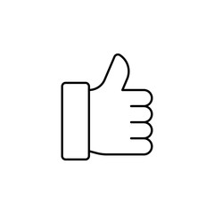thumb up, like icon. Element of simple web icon. Thin line icon for website design and development, app development. Premium icon