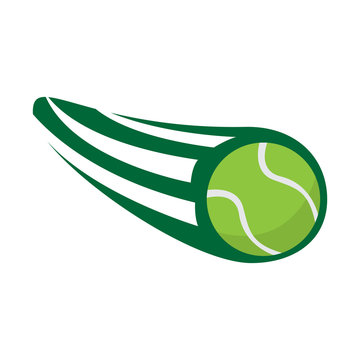 green tennis ball flying with green trail clip art preview