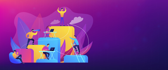 Corporate ladder concept banner header.