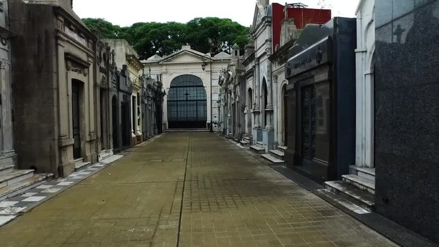 Footage of La Recoleta Cemetery, Buenos Aires Argentina