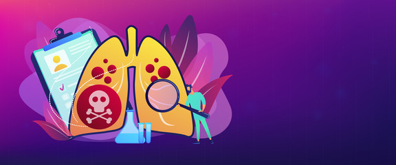 Lower respiratory infections concept banner header.