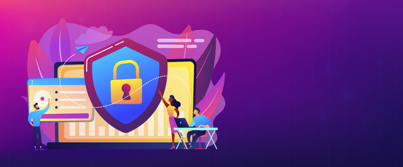 Fototapeta premium Cyber security concept banner header.