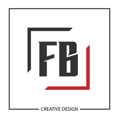 Initial Letter FB Logo Template Design