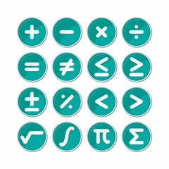 Circle mathematics symbol icon vector.