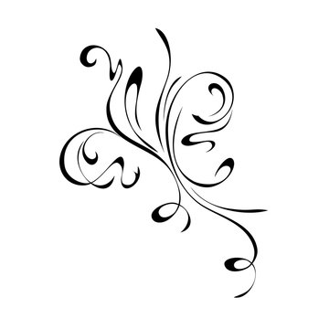 abstract pattern in smooth black lines on white background