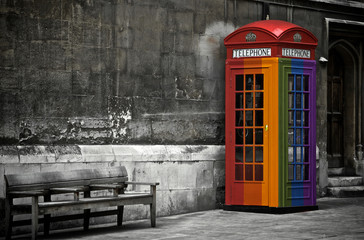 Gay pride, phone booth in London - obrazy, fototapety, plakaty