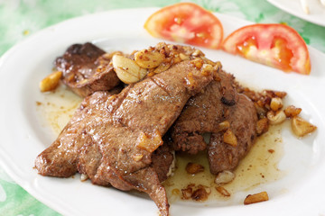 Pork liver with garlic