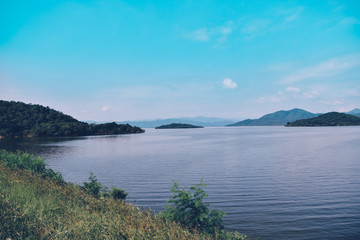Fototapeta na wymiar Kaeng Krachan Dam National Park,National Park Prachinburi Province, Thailand Lake Nature mountain park
