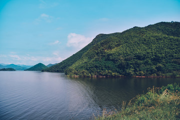 Fototapeta na wymiar Kaeng Krachan Dam National Park,National Park Prachinburi Province, Thailand Lake Nature mountain park