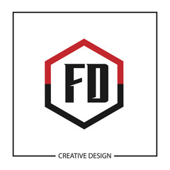 Initial Letter FD Logo Template Design