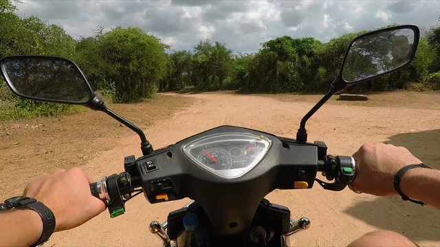Riding through Electric Scooter Off Road