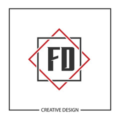 Initial Letter FD Logo Template Design