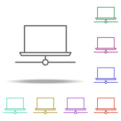 connection laptop icon. Elements of business in multi color style icons. Simple icon for websites, web design, mobile app, info graphics