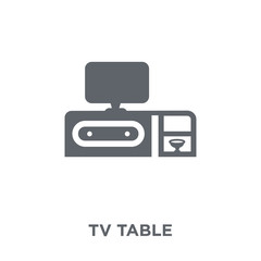 Tv table icon from Furniture and household collection.