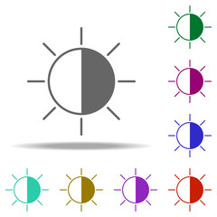 contrast black and white icon. Elements of photography in multi color style icons. Simple icon for websites, web design, mobile app, info graphics