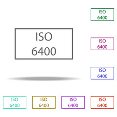 ISO 6400 icon. Elements of photography in multi color style icons. Simple icon for websites, web design, mobile app, info graphics