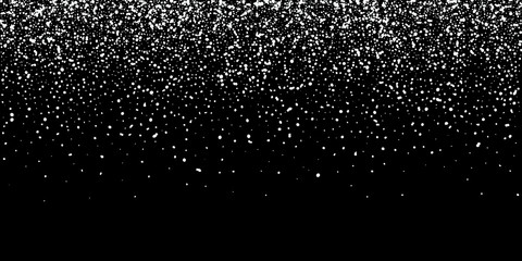 Falling white snowflakes isolated on dark background. Snow background.