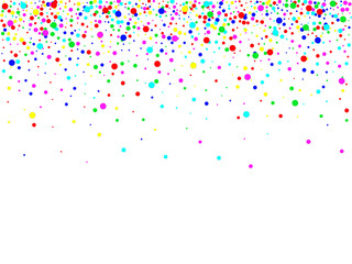 Colorful confetti on white background. Abstract background with falling confetti.