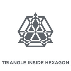 Triangle inside hexagon icon from Geometry collection.