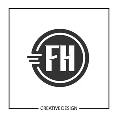 Initial Letter FH Logo Template Design